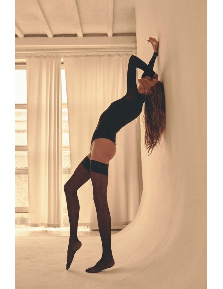 Bielizna-Pończochy cienkie Calze Puntina Czarne S/M - Pończochy - 4