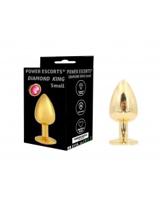 Plug-Diamond King Small-Butt Plug-Gold/Black Stone - Korki analne stalowe - 1