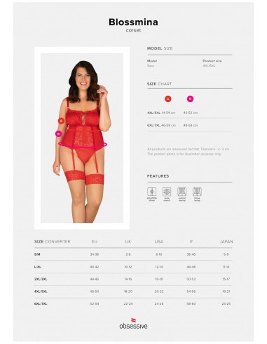Bielizna-Blossmina gorset i stringi  4XL/5XL - Komplety bielizny erotycznej - 7