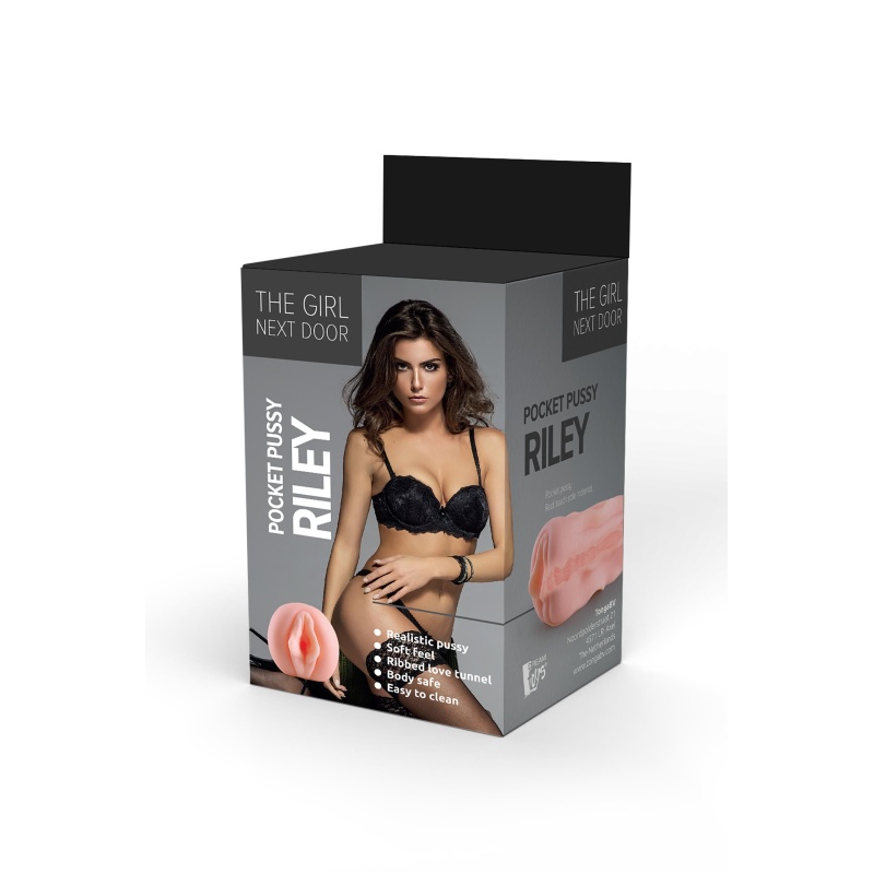Masturbator waginalny Riley - manualny, z realistyczną teksturą TPE, długość 14,5 cm, elastyczne wejście 0,5-6 cm - 3