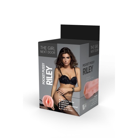Masturbator waginalny Riley - manualny, z realistyczną teksturą TPE, długość 14,5 cm, elastyczne wejście 0,5-6 cm - 3