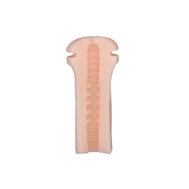 Masturbator Bella - żebrowany kanał TPE, regulacja ssania, długość 16 cm - 2