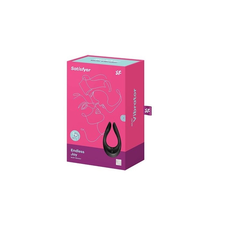 Wibrator dla par Satisfyer Endless Joy Black - 3 silniki, kształt U, 13 × 7 × 3,3 cm - 1