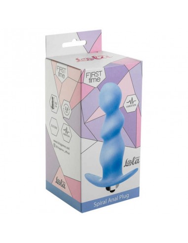 Plug-Butt plug with vibration Spiral Anal Plug Blue - Kulki i korki analne wibrujące - 1