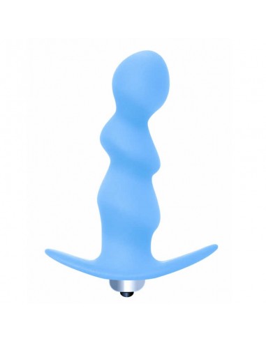 Plug-Butt plug with vibration Spiral Anal Plug Blue - Kulki i korki analne wibrujące - 2