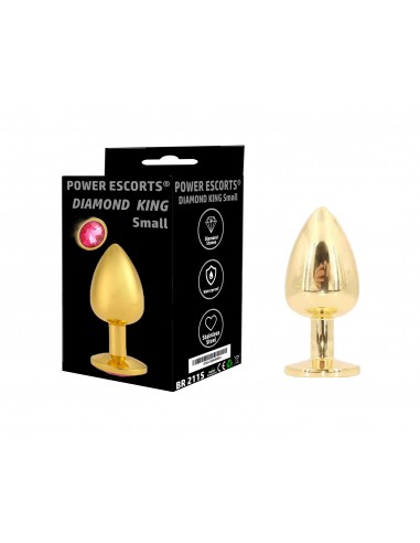 Plug-Diamond King Small-Butt Plug-Gold/White Stone - Korki analne stalowe - 1