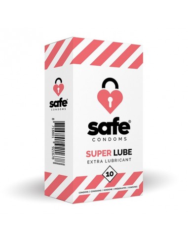 SAFE - Condoms Super Lube Extra Lubricant (10 pcs) - Prezerwatywy klasyczne - 1