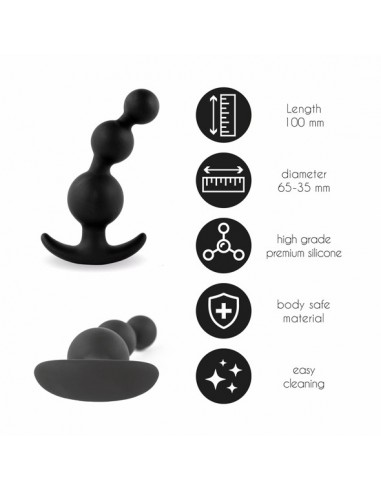 FeelzToys - Plugz Butt Plug Black Nr. 4 - Korki analne silikonowe - 2
