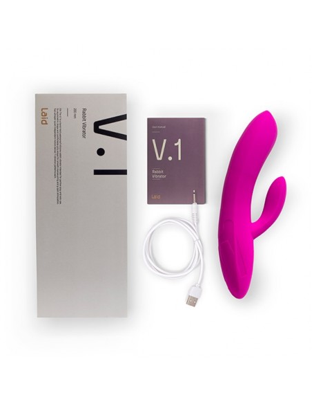 Laid - V.1 Silicone Rabbit Vibrator Pink - Wibratory Punktu G - 6