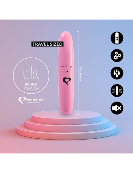 FeelzToys - Ella Lipstick Vibrator Pink - Stymulatory łechtaczki klasyczne - 3