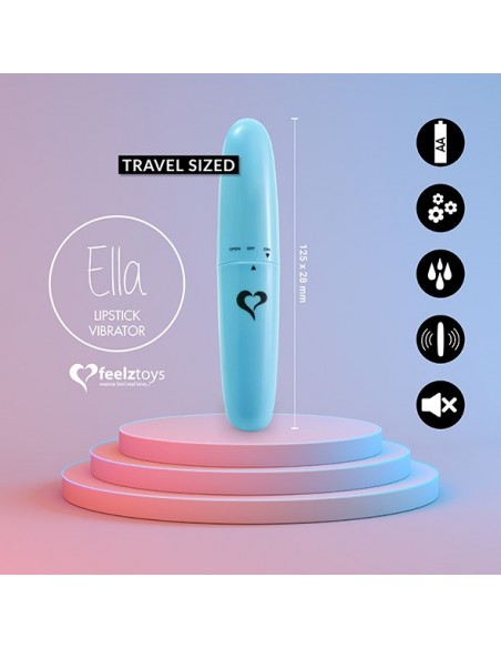FeelzToys - Ella Lipstick Vibrator Light Blue - Stymulatory łechtaczki klasyczne - 3