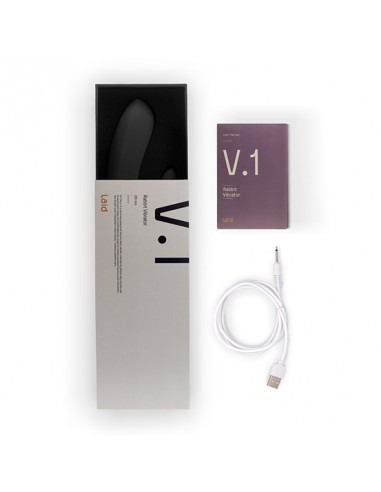 Laid - V.1 Silicone Rabbit Vibrator Black - Wibratory Punktu G - 6