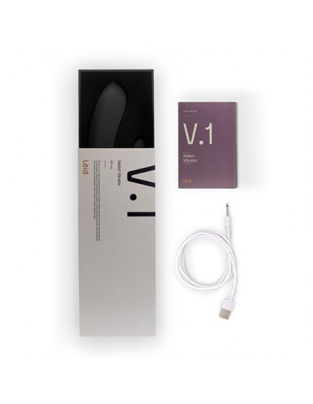 Laid - V.1 Silicone Rabbit Vibrator Black - Wibratory Punktu G - 6