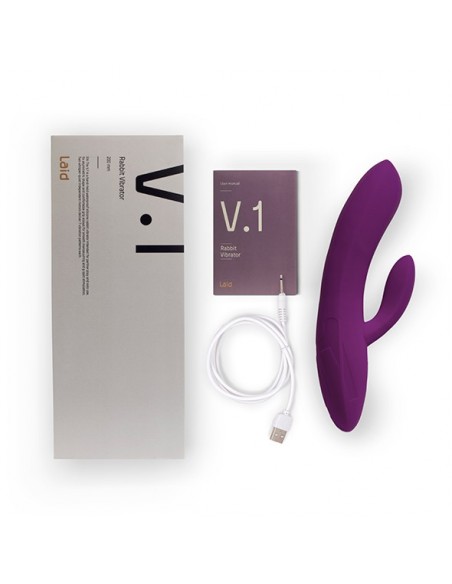 Laid - V.1 Silicone Rabbit Vibrator Purple - Wibratory Punktu G - 5