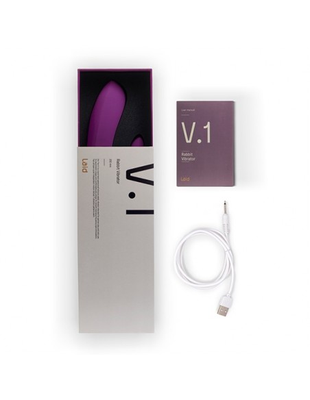 Laid - V.1 Silicone Rabbit Vibrator Purple - Wibratory Punktu G - 6