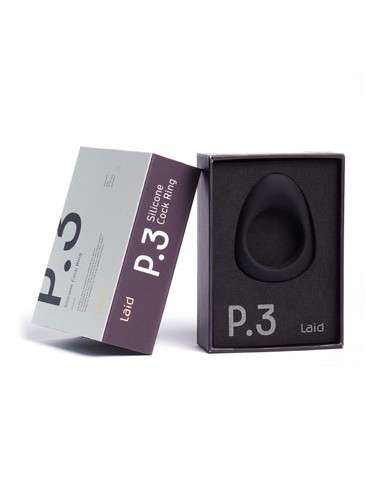 Pierścień erekcyjny Laid - P.3 Silicone Cock Ring 38 mm Black - Pierścienie erekcyjne niewibrujące - 2