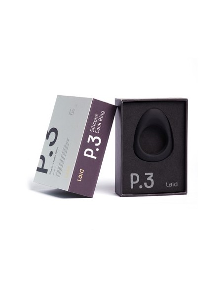 Pierścień erekcyjny Laid - P.3 Silicone Cock Ring 38 mm Black - Pierścienie erekcyjne niewibrujące - 2