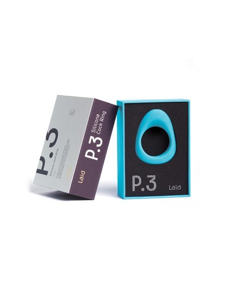 Pierścień erekcyjny Laid - P.3 Silicone Cock Ring 38 mm Blue - Pierścienie erekcyjne niewibrujące - 2