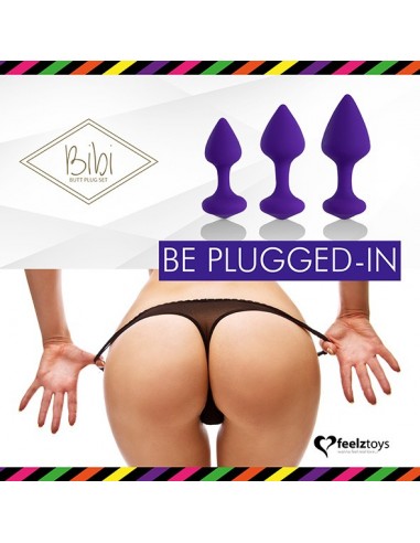 FeelzToys - Bibi Butt Plug Set 3 pcs Purple - Korki analne silikonowe - 6