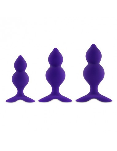 FeelzToys - Bibi Twin Butt Plug Set 3 pcs Purple - Korki analne silikonowe - 2
