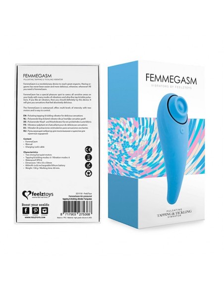 FeelzToys - FemmeGasm Tapping / Tickling Vibrator Turqoise - Stymulatory łechtaczki klasyczne - 2