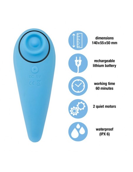 FeelzToys - FemmeGasm Tapping / Tickling Vibrator Turqoise - Stymulatory łechtaczki klasyczne - 3