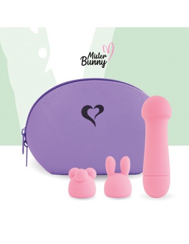 Wielofunkcyjny Wibrator Królik Mister Bunny Massage Vibrator With 2 Caps Pink - Wibratory Króliczki - 4
