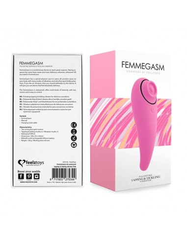 FeelzToys - FemmeGasm Tapping / Tickling Vibrator Pink - Stymulatory łechtaczki klasyczne - 2