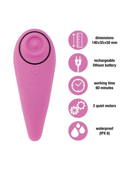FeelzToys - FemmeGasm Tapping / Tickling Vibrator Pink - Stymulatory łechtaczki klasyczne - 3