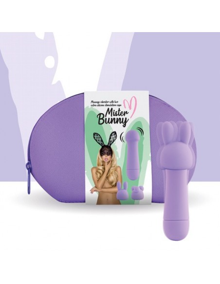 Wielofunkcyjny Wibrator Królik Mister Bunny Massage Vibrator With 2 Caps Pink - Wibratory Króliczki - 1