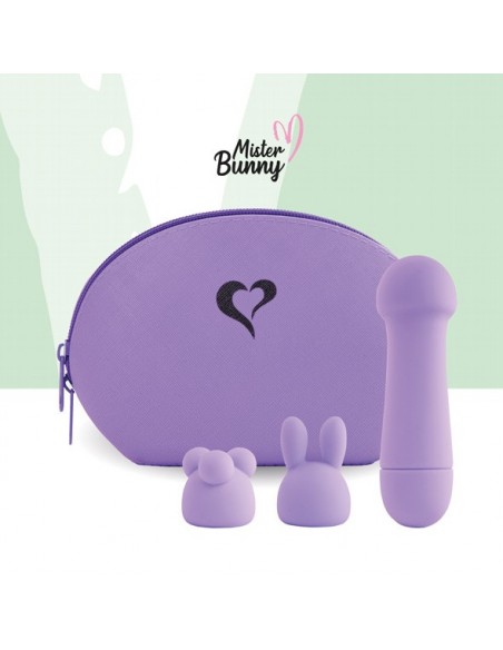 Wielofunkcyjny Wibrator Królik Mister Bunny Massage Vibrator With 2 Caps Pink - Wibratory Króliczki - 4