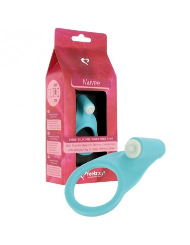 Wibrujący pierścień na penisa Muvee Cockring Niebieski - Pierścienie erekcyjne wibrujące - 1