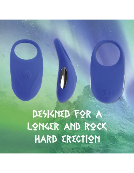 Wibrujący pierścień na penisa Thor Cockring Niebieski - Pierścienie erekcyjne wibrujące - 3