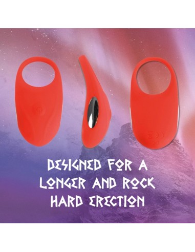 Wibrujący pierścień na penisa Thor Cockring Czerwony - Pierścienie erekcyjne wibrujące - 3