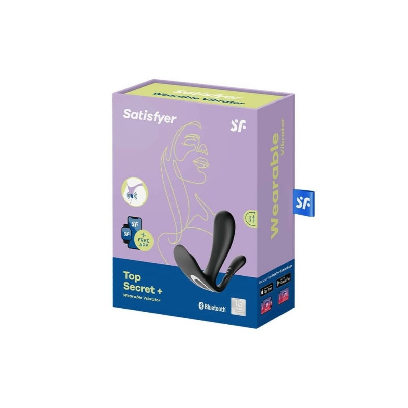 Wibrator Top Secret + Black: podwójny silnik, stymulacja łechtaczki, punktu G i odbytu, wymiary do weryfikacji w specyfikacji - 6