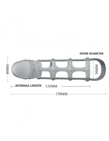 PRETTY LOVE - Penis Sleeve with Ball Strap - Przedłużki i nakładki na penisa - 6