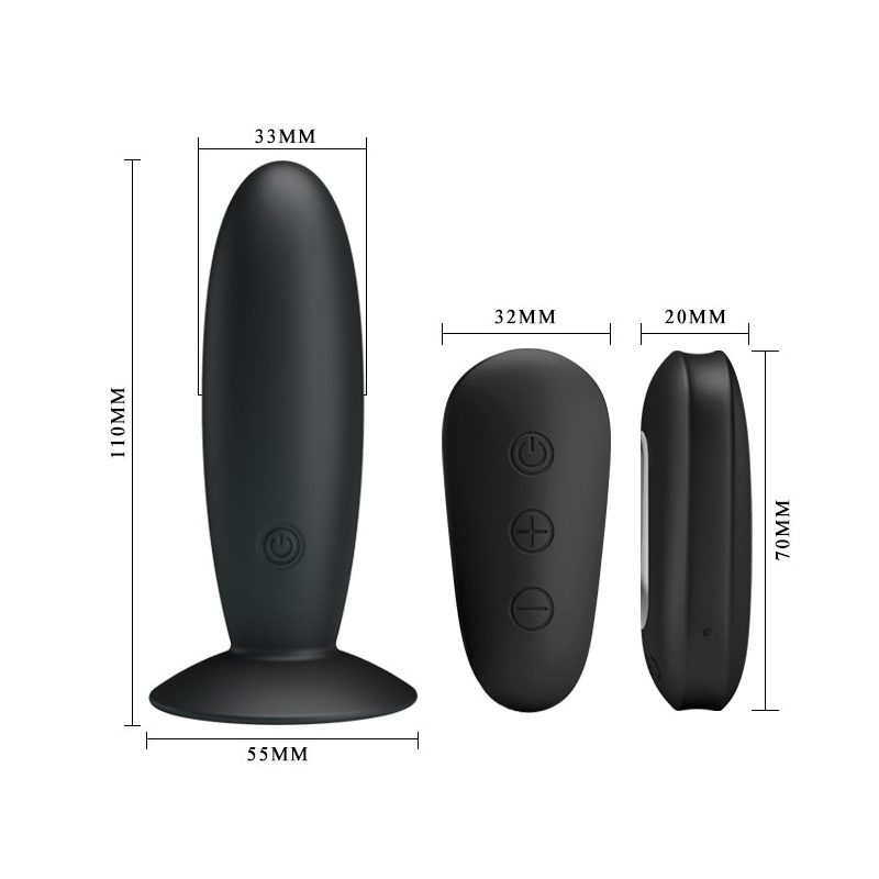 Wibrator analny Mr. Play z pilotem, silikonowy, 11 cm - 6