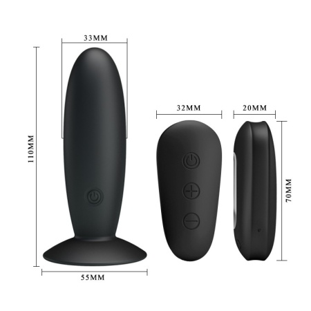 Wibrator analny Mr. Play z pilotem, silikonowy, 11 cm - 6