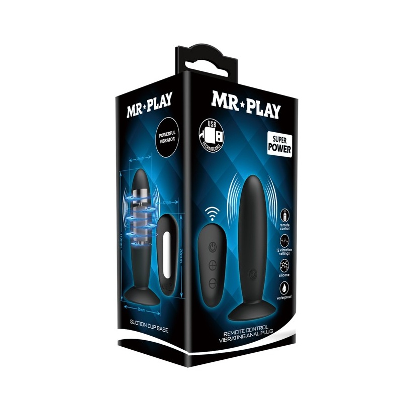 Wibrator analny Mr. Play z pilotem, silikonowy, 11 cm - 9