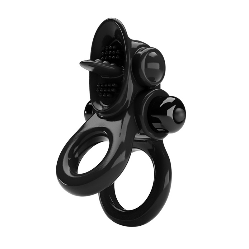 Wibrujący pierścień Passionate Ring z 10 funkcjami i stymulatorem łechtaczki (14 cm) - 1