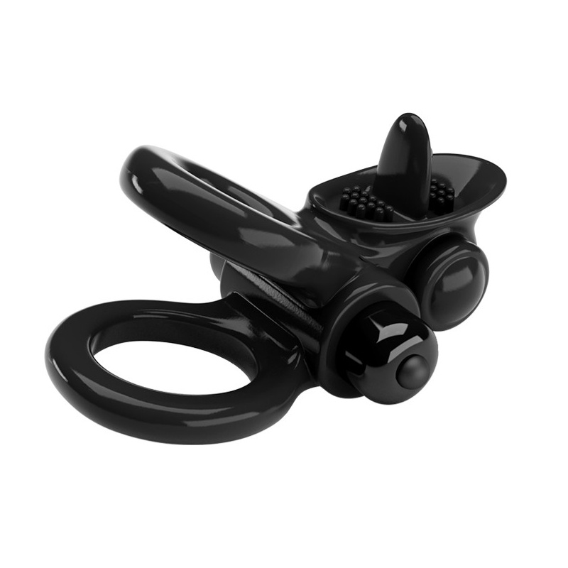 Wibrujący pierścień Passionate Ring z 10 funkcjami i stymulatorem łechtaczki (14 cm) - 3