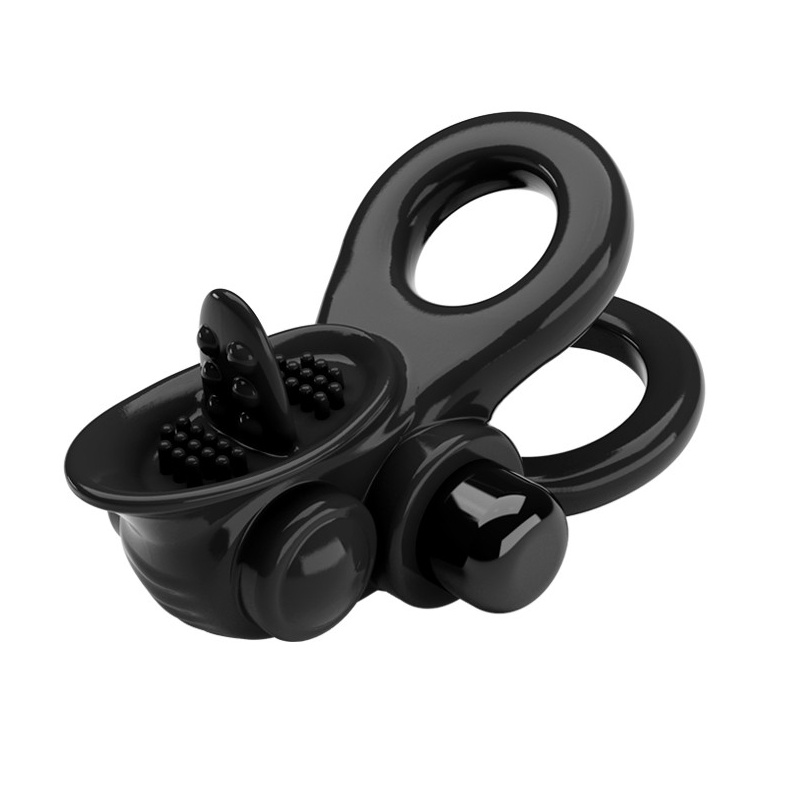 Wibrujący pierścień Passionate Ring z 10 funkcjami i stymulatorem łechtaczki (14 cm) - 4