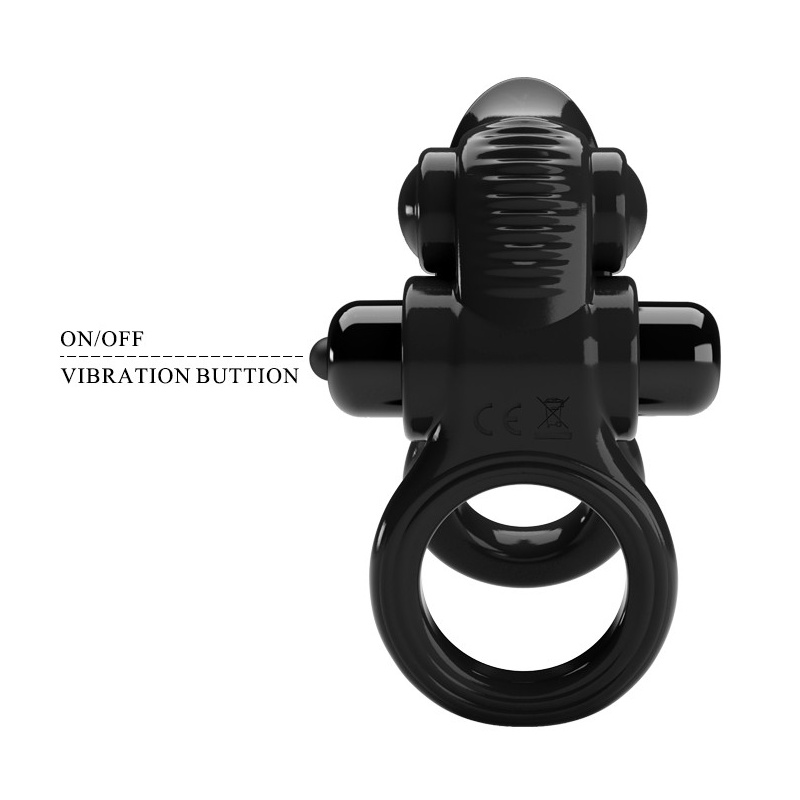 Wibrujący pierścień Passionate Ring z 10 funkcjami i stymulatorem łechtaczki (14 cm) - 7