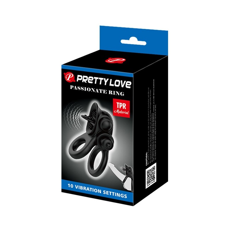Wibrujący pierścień Passionate Ring z 10 funkcjami i stymulatorem łechtaczki (14 cm) - 9