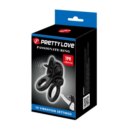 Wibrujący pierścień Passionate Ring z 10 funkcjami i stymulatorem łechtaczki (14 cm) - 9