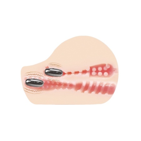 Masturbator Functions of Vibration z wibrującą kulką, 17 cm - 7