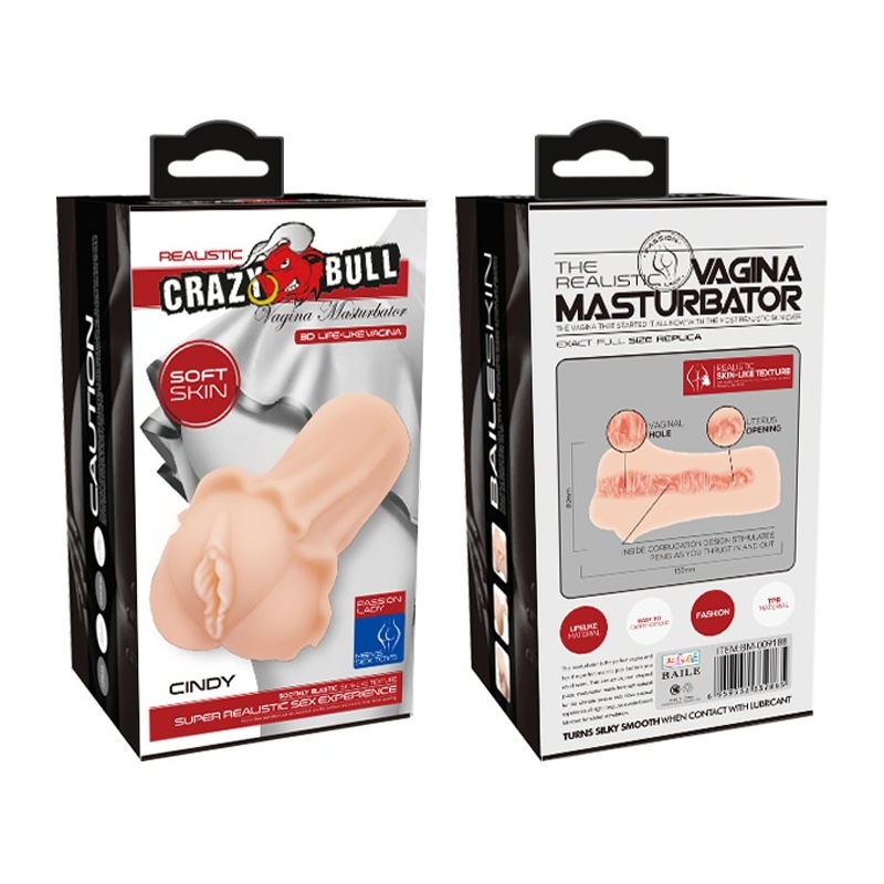 Masturbator CINDY z wypustkami, 8 x 8 x 15 cm - 8