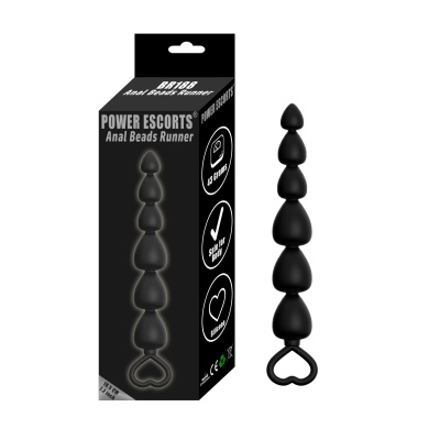 Koraliki analne BR188 – 18,5 cm – czarny - 1