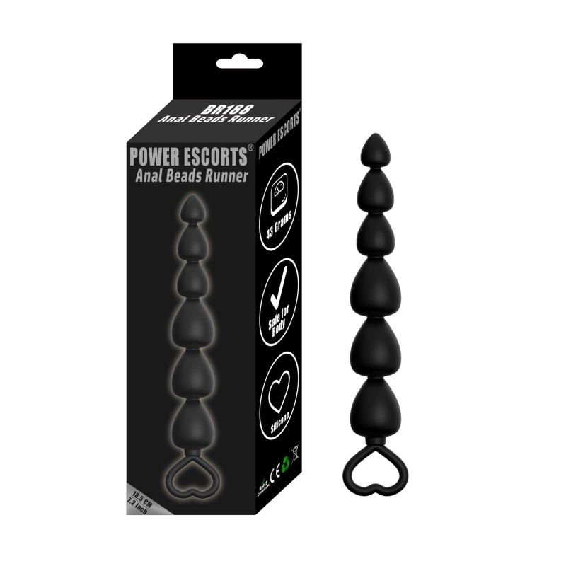 Koraliki analne BR188 – 18,5 cm – czarny - 1