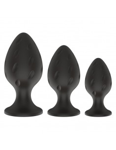 Plug-Screw 04 - 3-Pack Silicone Plugs Black - Korki analne silikonowe - 1 2